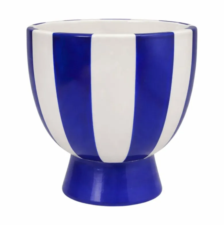 Bloempot keramiek - blauw - ø14.5 cm