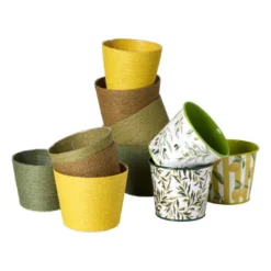 Bloempot mand groot - diverse varianten - ø13.5x11 cm