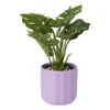 Bloempot streep - paars - ø11.5x11 cm