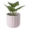 Bloempot streep - roze - ø13.5x12.6 cm