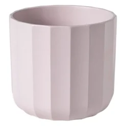 Bloempot streep - roze - ø13.5x12.6 cm
