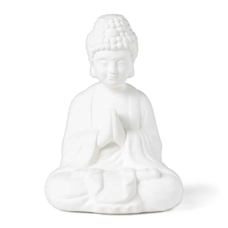 Boeddha porselein - wit - 14.2x11.2x19 cm
