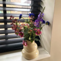 Boeket kunstbloemen - paars - 60 cm