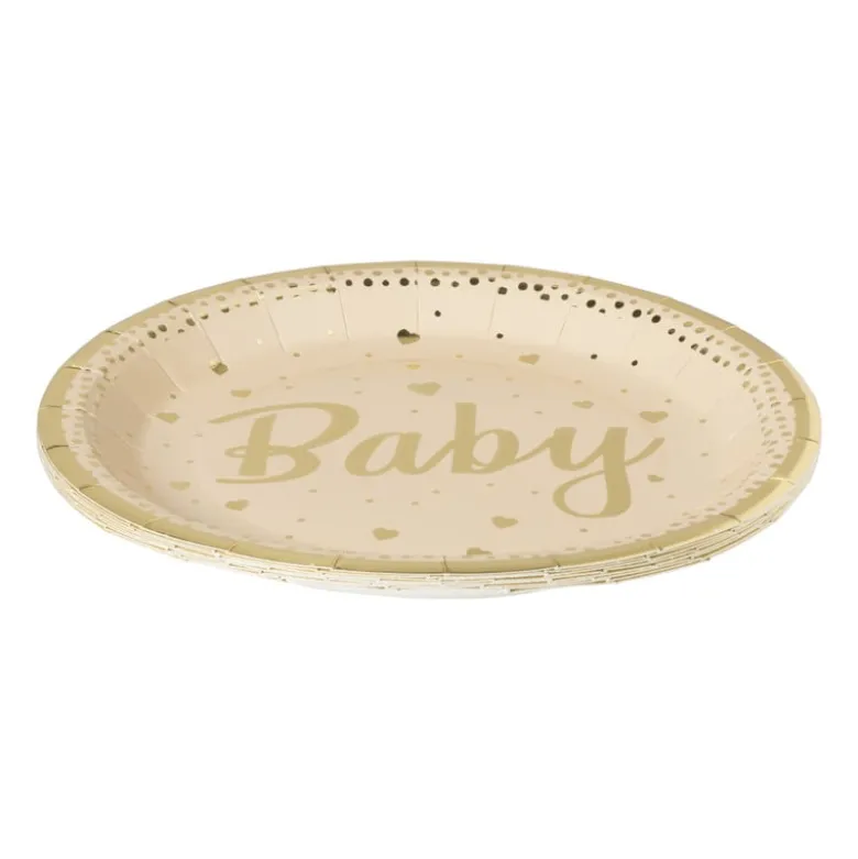 Bord baby - goudkleurig - set van 8