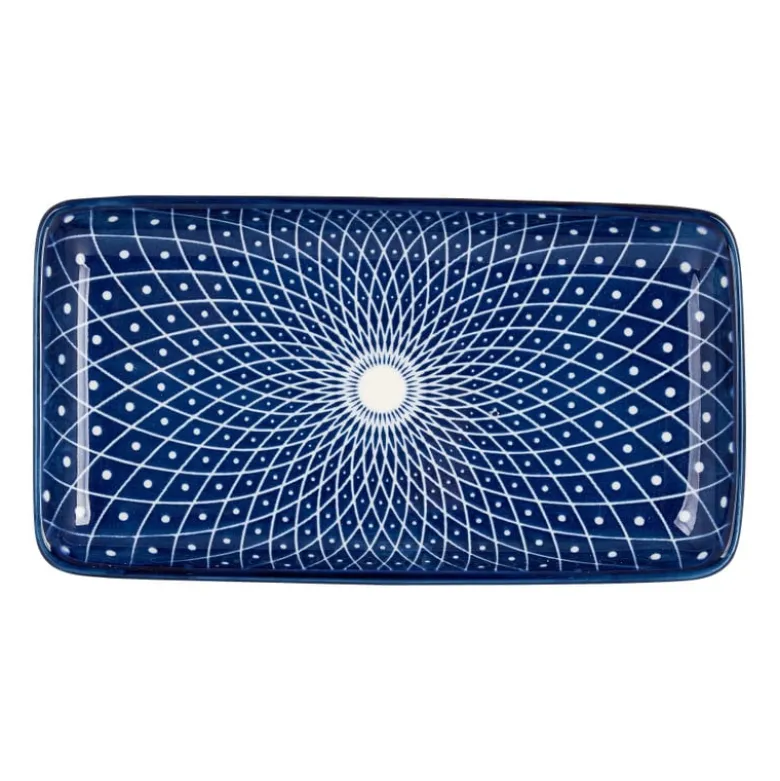 Bord blue print - diamonds - 20x11 cm