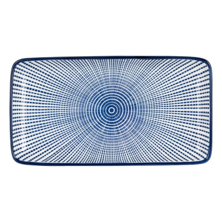 Bord blue print - stripes - 20x11 cm