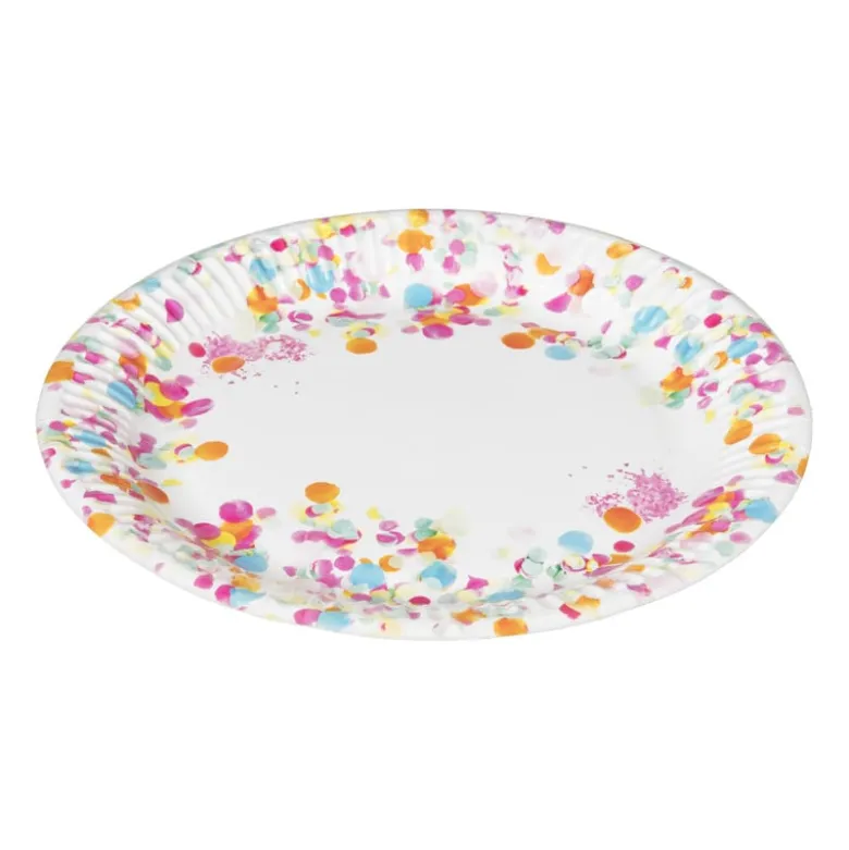 Bord Confetti - set van 8 - ø23 cm