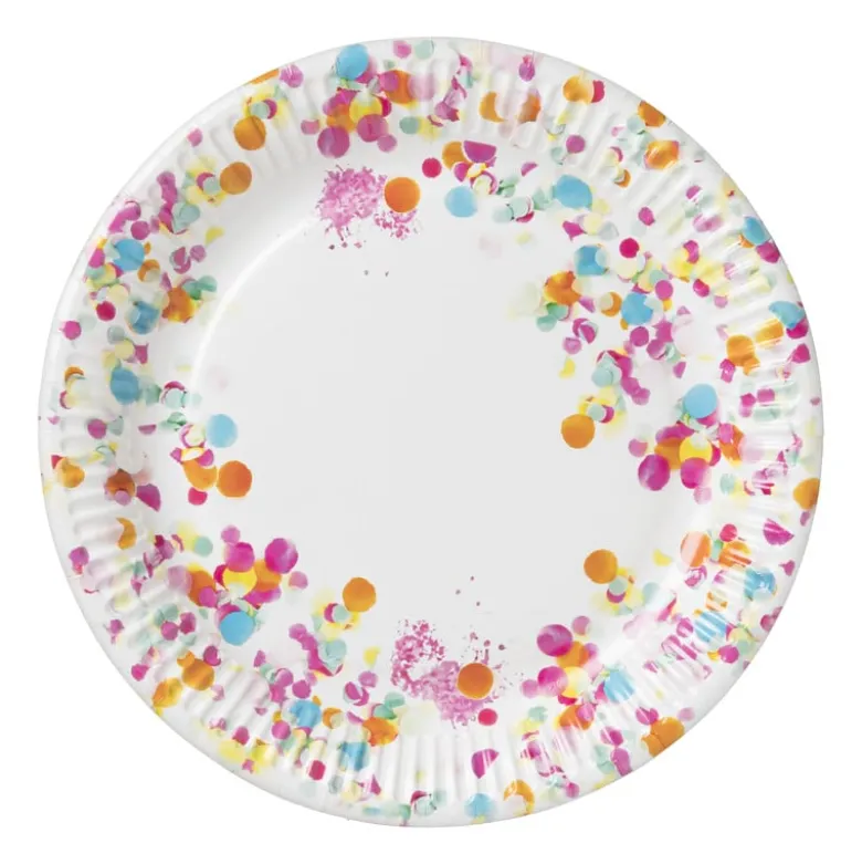 Bord Confetti - set van 8 - ø23 cm
