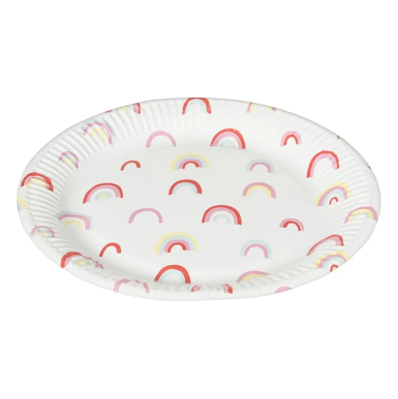 Bord Rainbow - set van 8 - ø23 cm