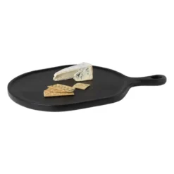 Borrelplank organisch - acaciahout - zwart - 40x58 cm