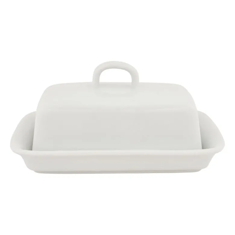 Botervloot met deksel - porselein - 14x17x8 cm