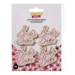 Brides babes buttons - roze - set van 4