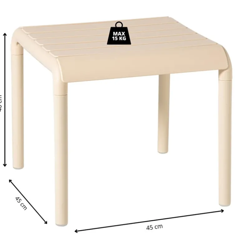 Buiten bijzettafel Lea - beige - 40x45x45 cm