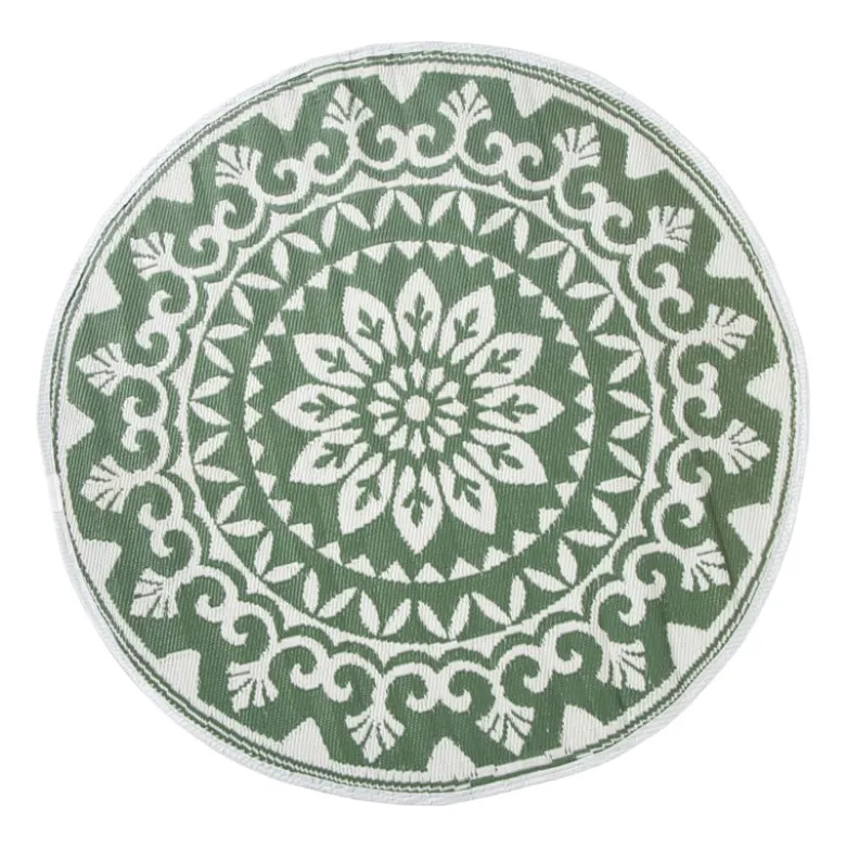 Buitenkleed bloem - groen - ø150 cm
