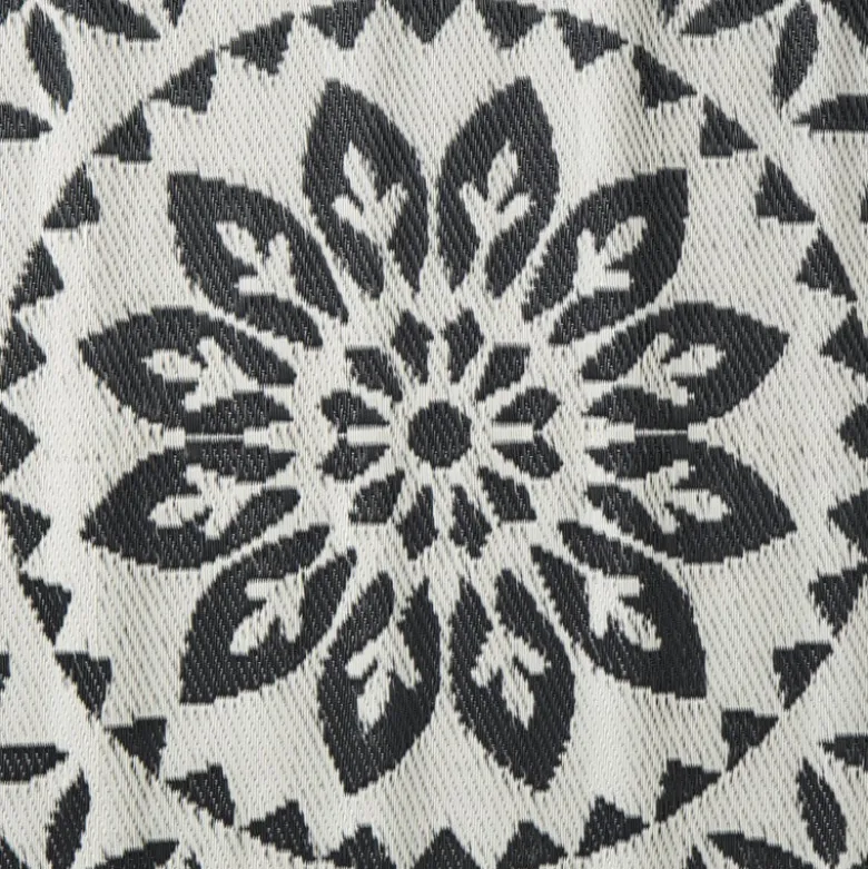 Buitenkleed bloem - zwart - ø150 cm