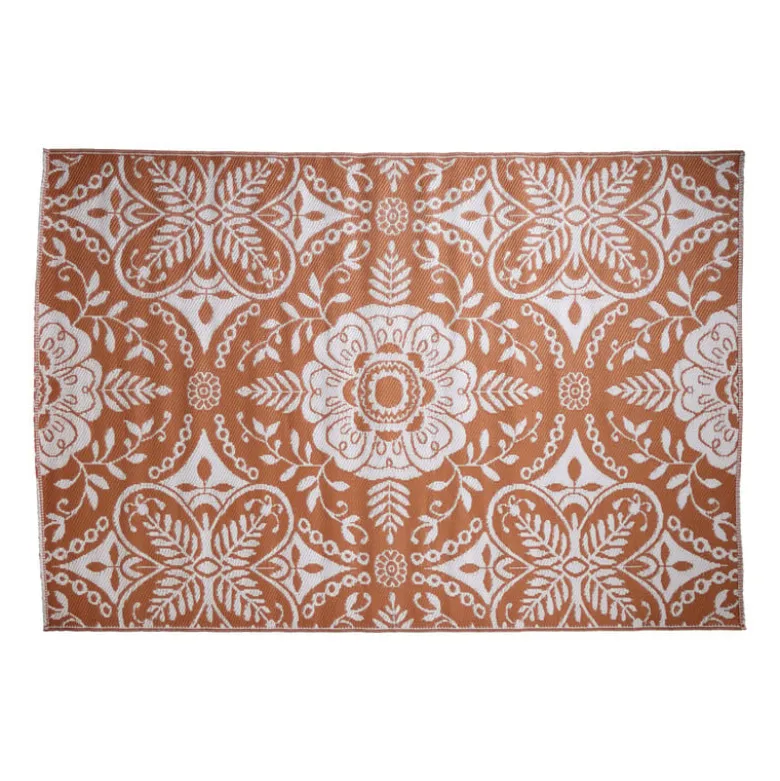 Buitenkleed damast - bruin - 160x230 cm