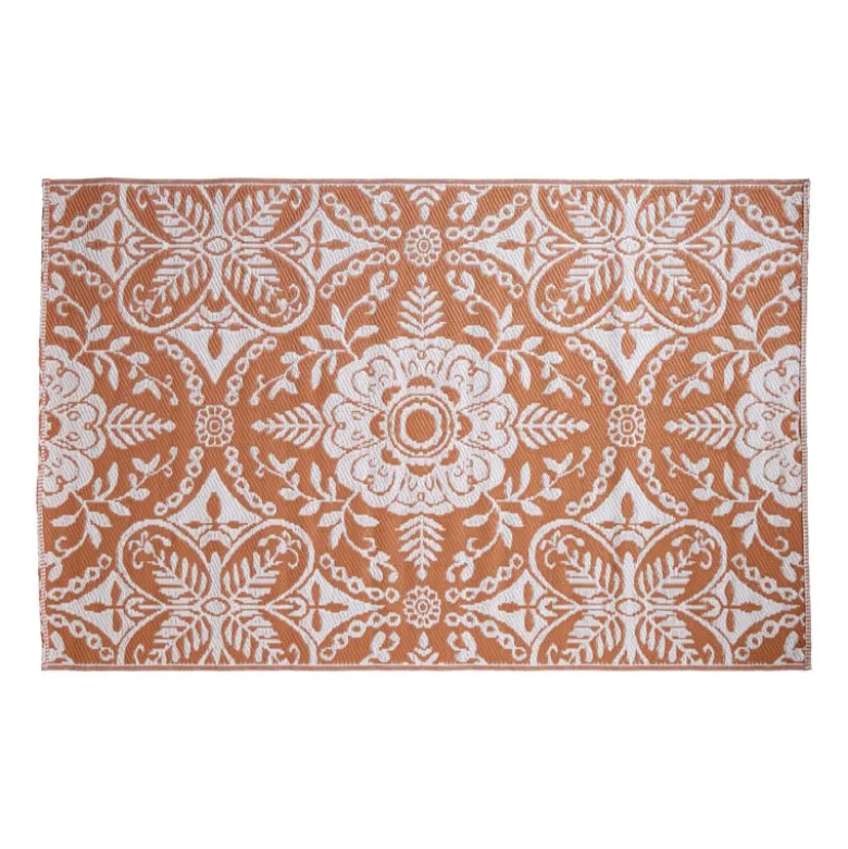 Buitenkleed damast - bruin - 120x180 cm