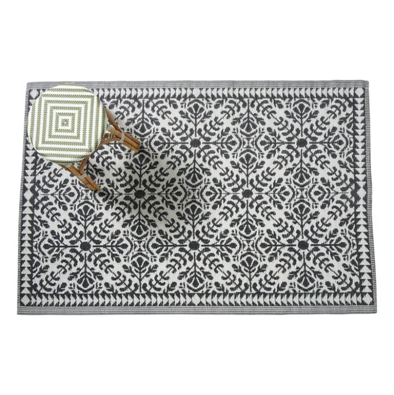 Buitenkleed ethnic - zwart - 120x180 cm