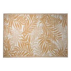 Buitenkleed leaves - geel - 160x230 cm