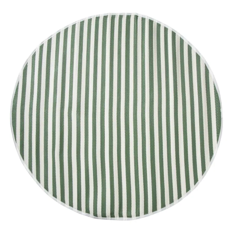 Buitenkleed streep - groen - ø150 cm