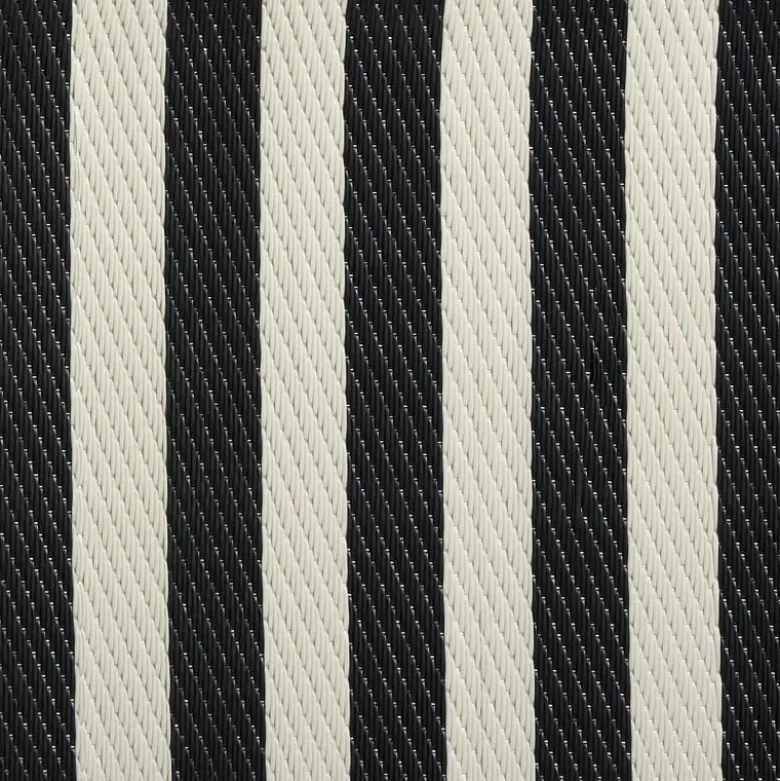 Buitenkleed streep - zwart/wit - 200x300 cm