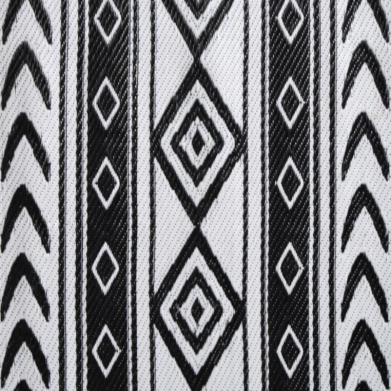 Buitenkleed tribal - zwart - 160x230 cm