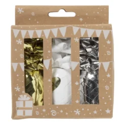Cadeaulinten en strikken mix - goud/zilver/wit - set van 12