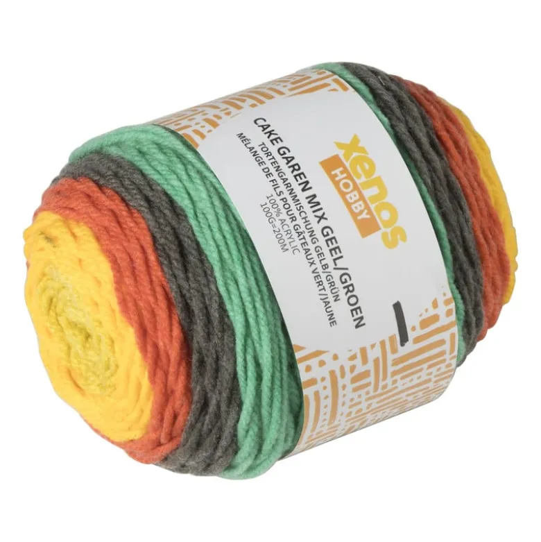 Cake garen mix - geel/groen - 100 gram - 200 meter