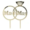 Cake topper Mr & Mrs - goud