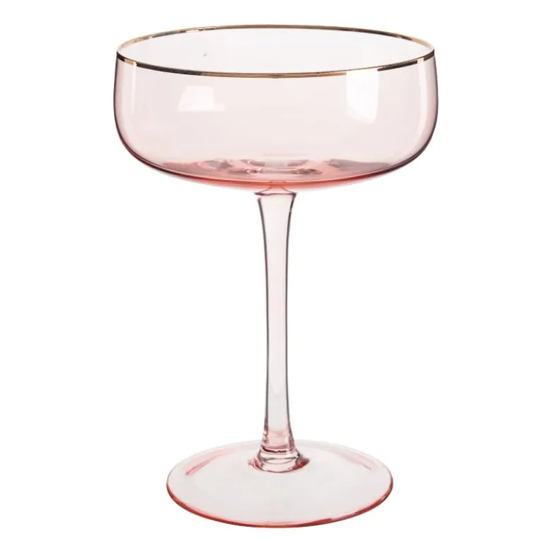 Champagneglas - roze/goud - 220 ml