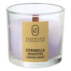 Citronella kaars in glas - diverse varianten - ø8x7.5 cm