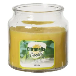 Citronella kaars in glas - geel - ø10x13.5 cm