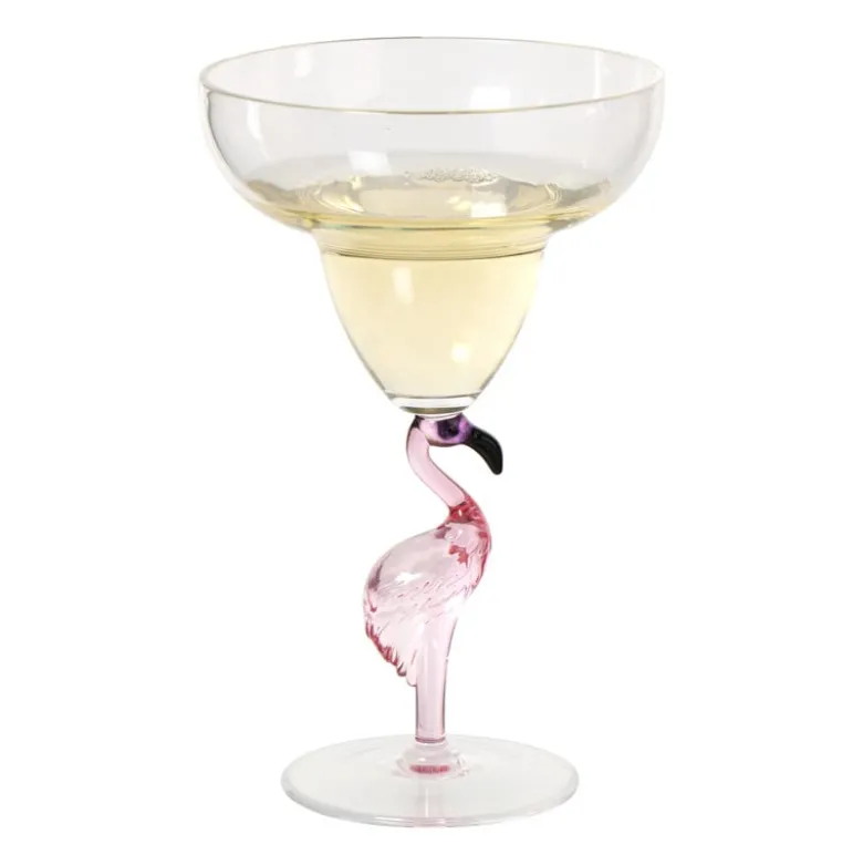 Cocktailglas flamingo - transparant/roze - ml