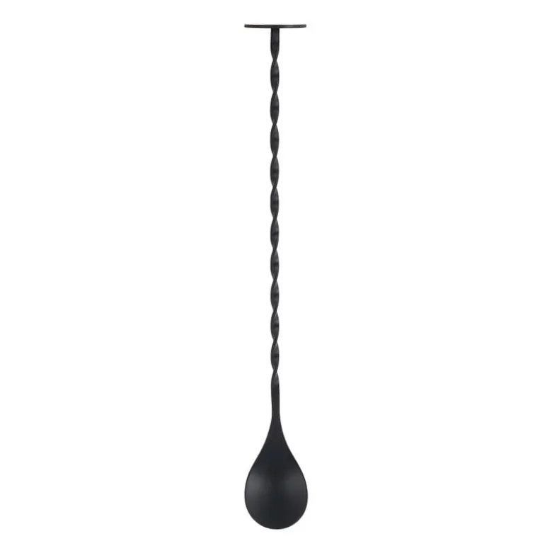 Cocktail lepel - zwart - 3,2x27,5 cm