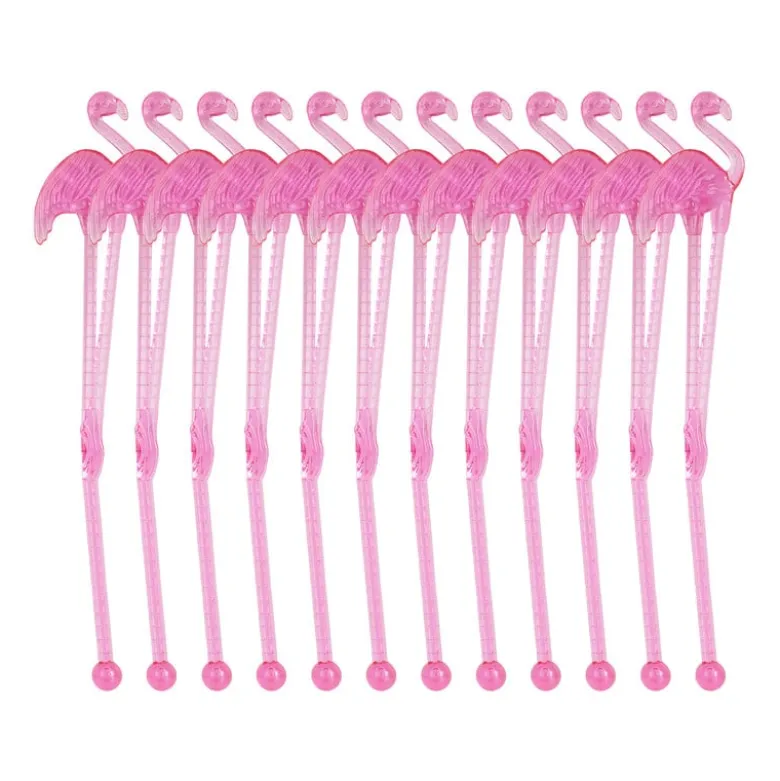 Cocktail roerstaafjes - flamingo - set van 12