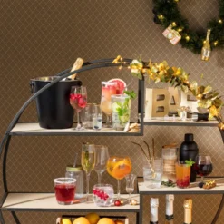 Cocktail shaker - zwart - 8,5x21 cm