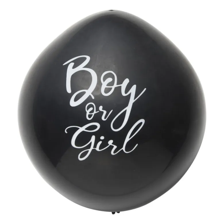 Confettiballon gender reveal - zwart - ø60 cm