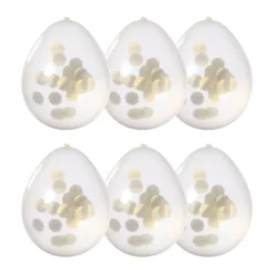 Confetti ballon - goudkleurig - set van 6