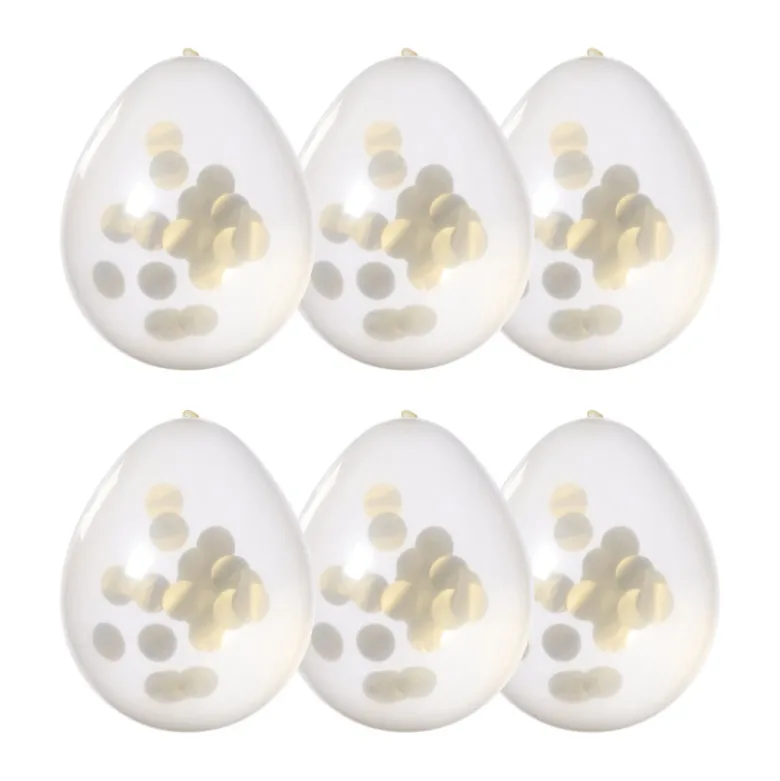 Confetti ballon - goudkleurig - set van 6