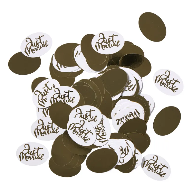 Confetti just married - goudkleurig - set van 100