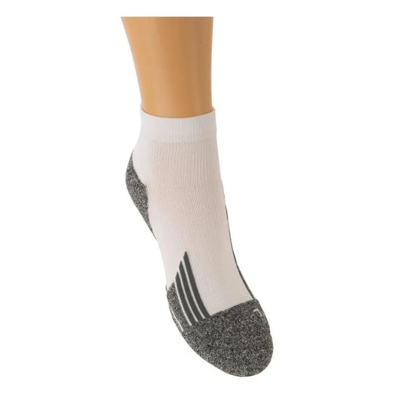 Coolmax enkelsokken - 35/38 - wit/grijs - 2 paar