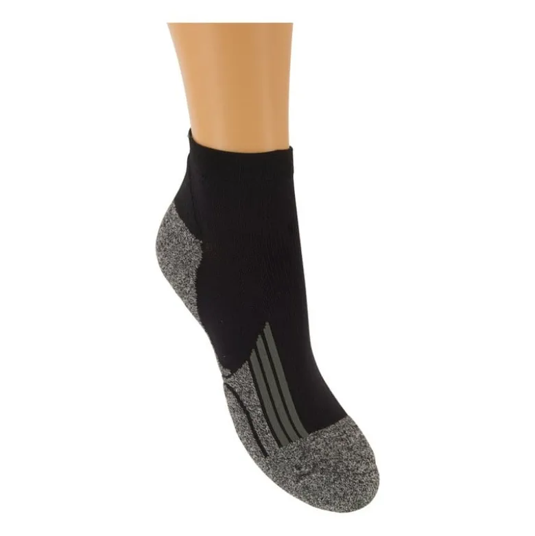 Coolmax enkelsokken - 39/42 - zwart/grijs - 2 paar