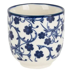 Cup blue print - flowers - 150 ml