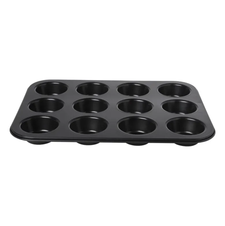 Cupcake bakvorm - zwart - 12 cups