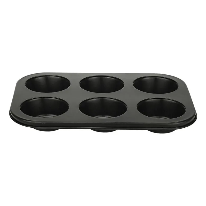 Cupcake bakvorm - zwart - 6 cups