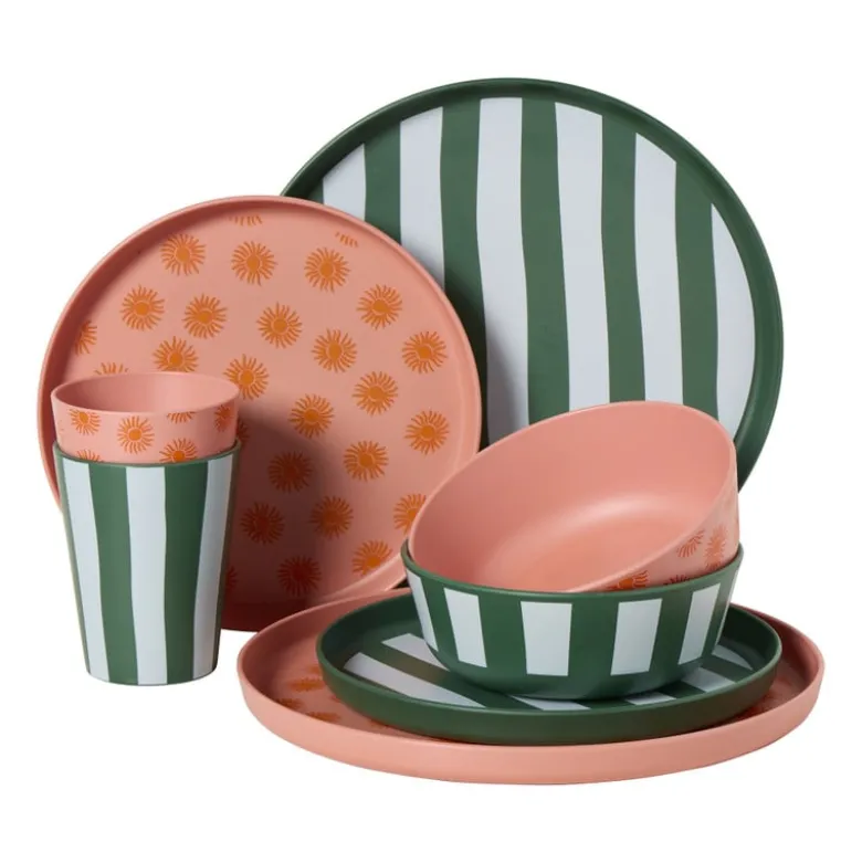 Cup streep - groen/wit - 340 ml
