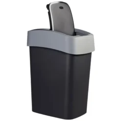 Curver flip bin prullenbak - grijs - 45 liter