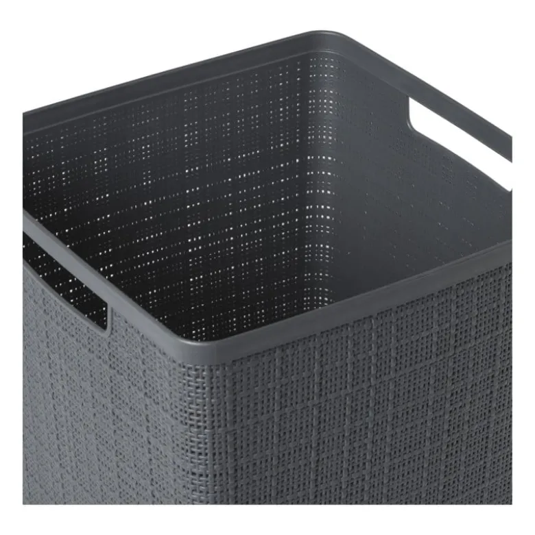 Curver jute opbergmand cube - 17 liter - grijs