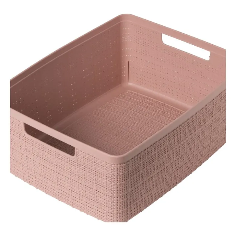 Curver jute opbergmand M - 12 liter - roze