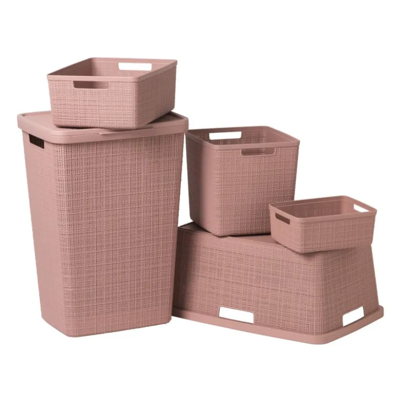 Curver jute opbergmand S - 5 liter - roze